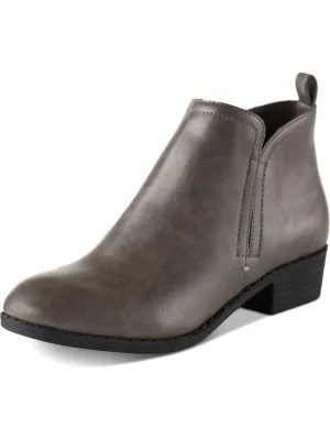 AMERICAN RAG Womens Gray Cushioned Cadee Round Toe Block Heel Zip-Up Booties M