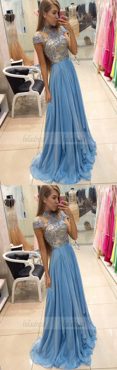 Beaded Party Dresses,Chiffon Pageant Formal Dress,Prom Dresses