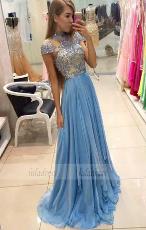 Beaded Party Dresses,Chiffon Pageant Formal Dress,Prom Dresses