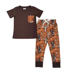 Cactus Cow Boys Short Sleeve Shirt & Pants Loungewear