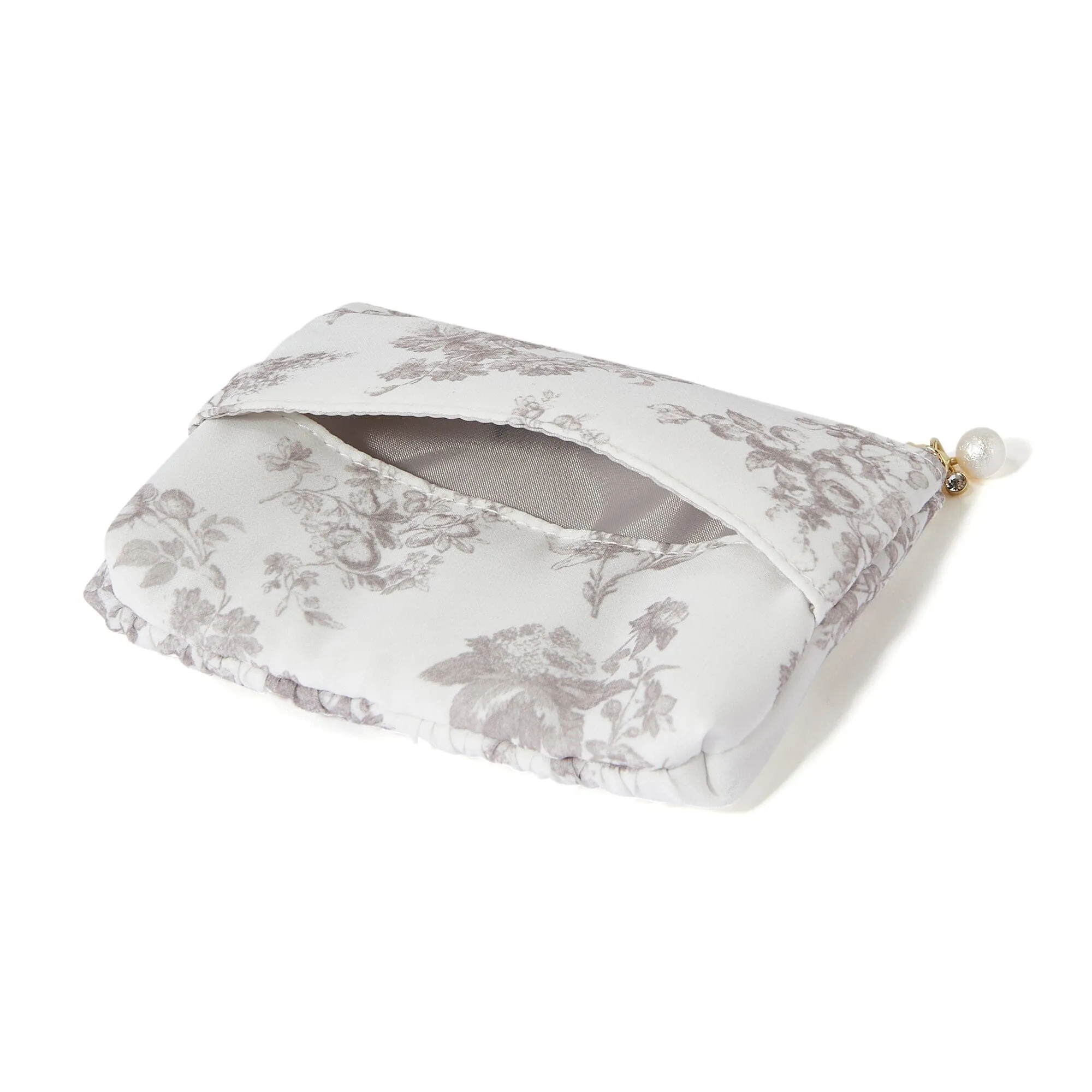 Classic Flower Tissue Pouch Beige