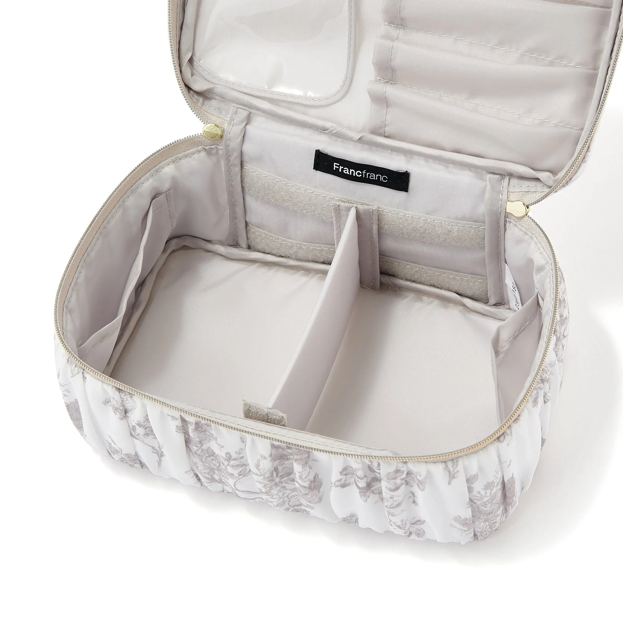 Classic Flower Vanity Pouch Small Beige