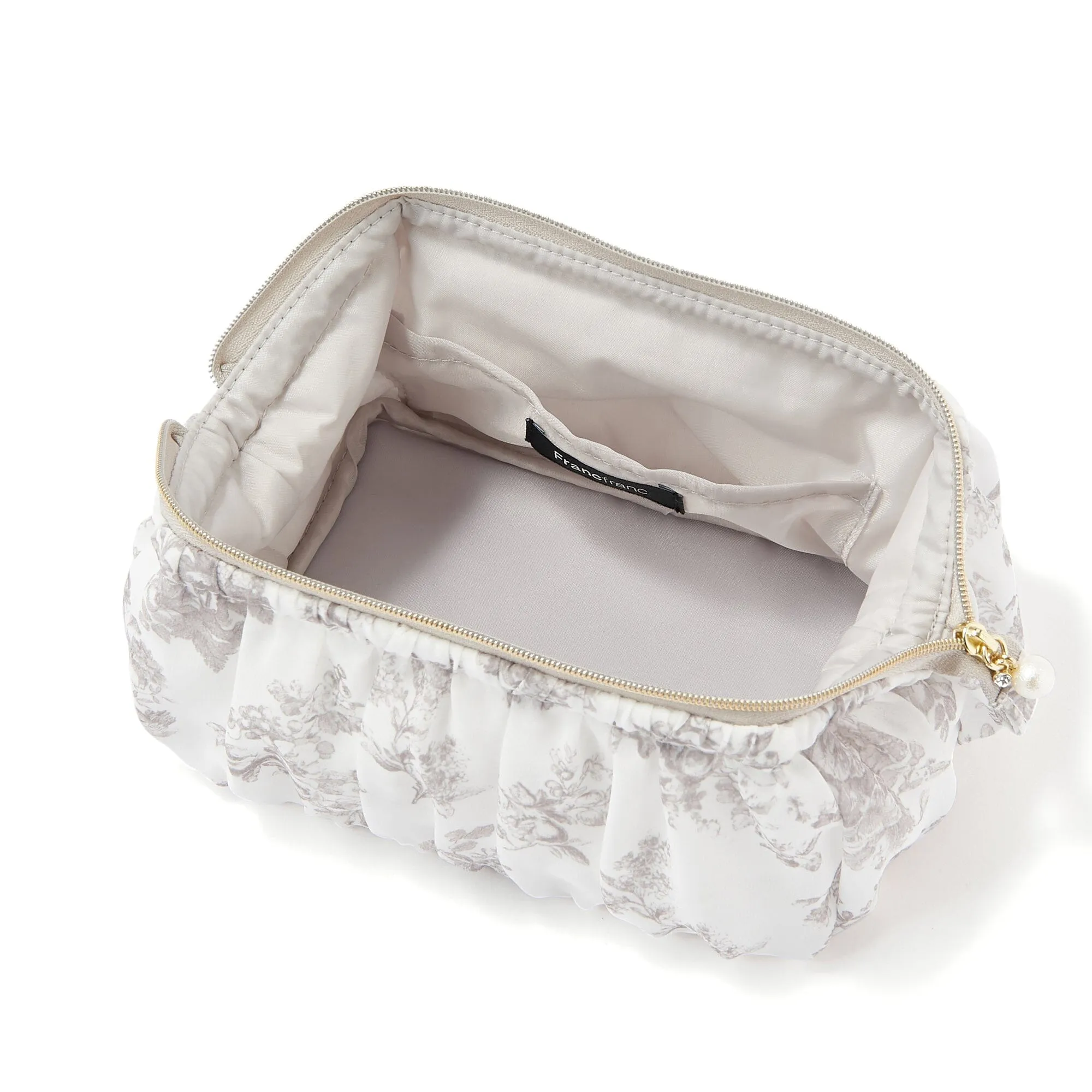 Classic Flower Wire Pouch Beige