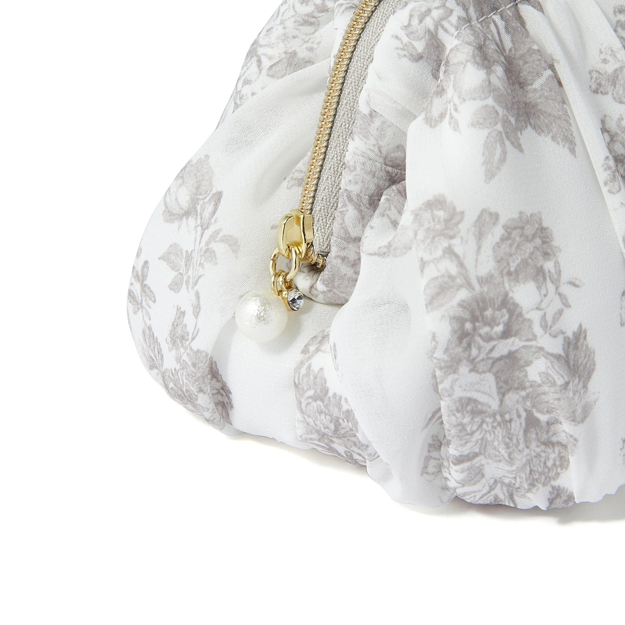 Classic Flower Wire Pouch Beige