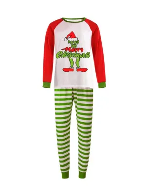 Dad's Grinch Cotton Pajama Set with Pants and Long Sleeve Tee