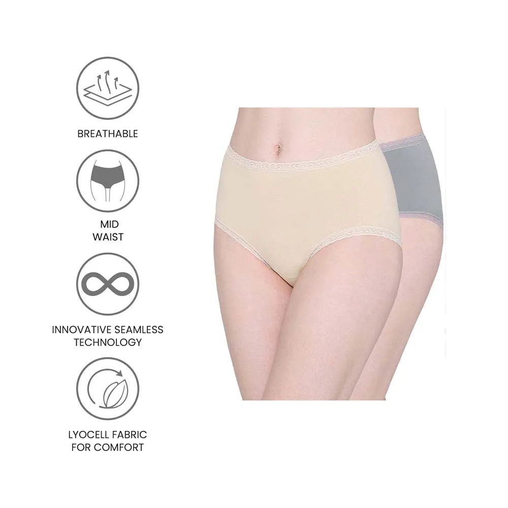 Dear Hip Mid-Waist Full Coverage Comfortable Everyday Wear Pack Of 2 Panties