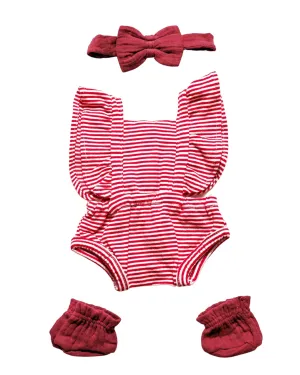 Dollie Headband, Romper & Booties Bundle | Winterberry