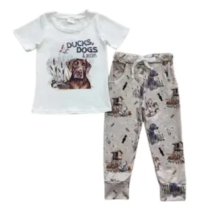 Ducks & Dogs Boys Short Sleeve Shirt Pants Loungewear