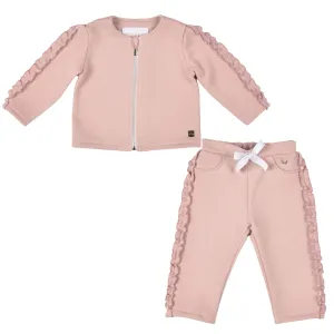 EDITH | Girls Glitter Pink French Terry Tracksuit (2)