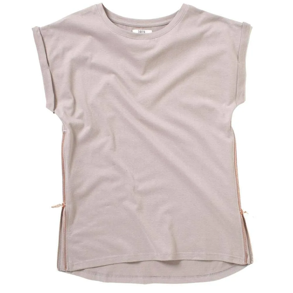 Extra Large - Kayla Side Zip Organic Cotton T-shirt