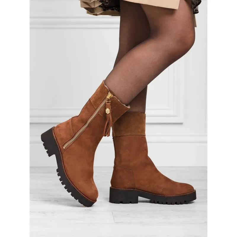 Fairfax & Favor Paris Shearling Lined Ladies Boot - Cognac