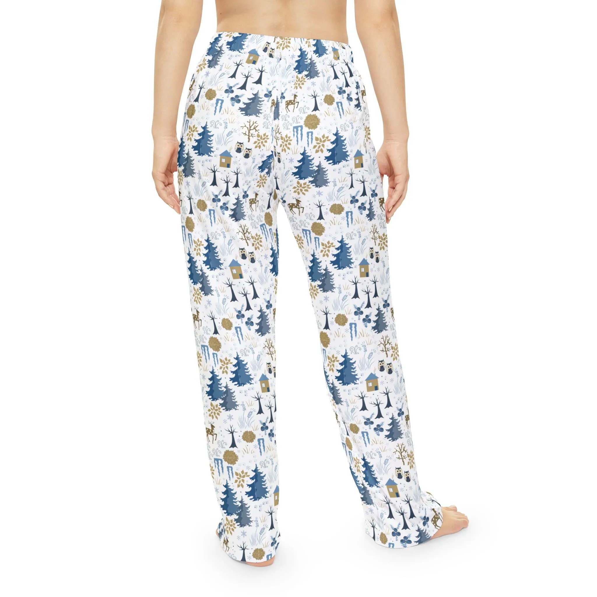 Festive Holiday Pajama Pants : Cozy Winter Loungewear in White for All Sizes XS-4XL