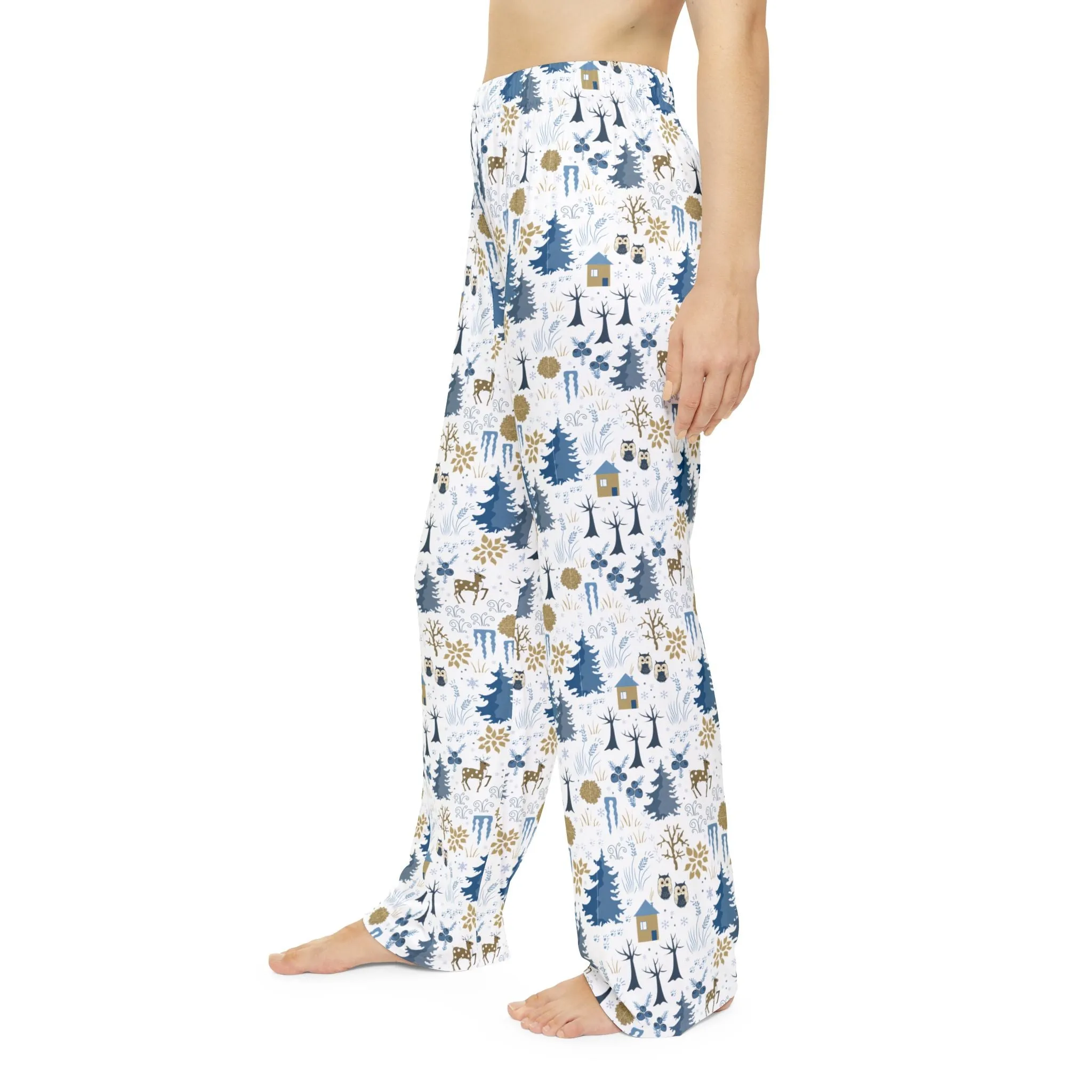 Festive Holiday Pajama Pants : Cozy Winter Loungewear in White for All Sizes XS-4XL