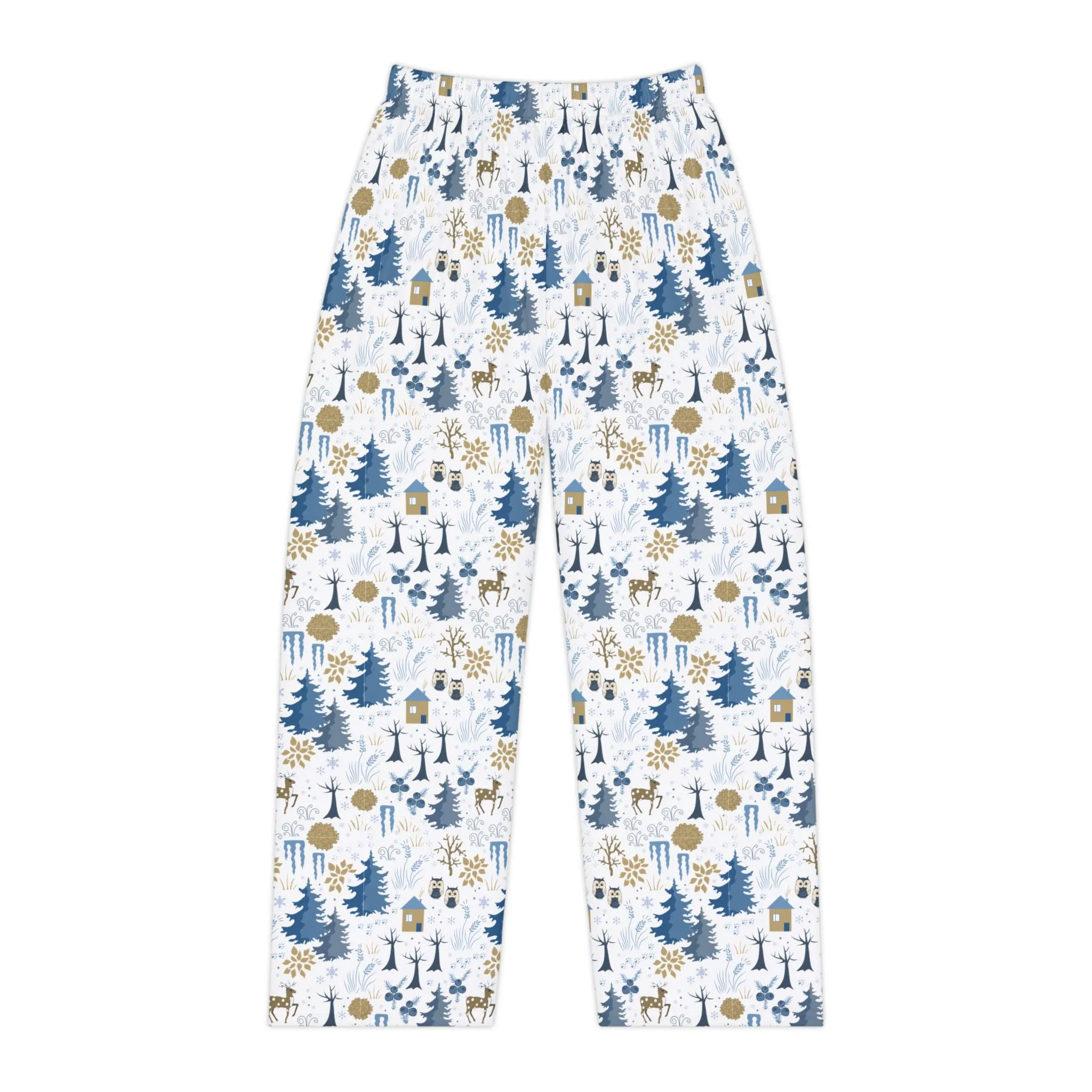 Festive Holiday Pajama Pants : Cozy Winter Loungewear in White for All Sizes XS-4XL