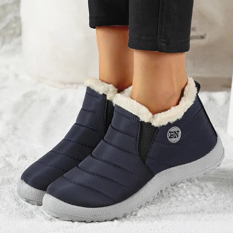 FUNMARS.T Snow Boots for Women – Slip-On Waterproof Ankle Boots with Plush Insole & Warmth for Winter