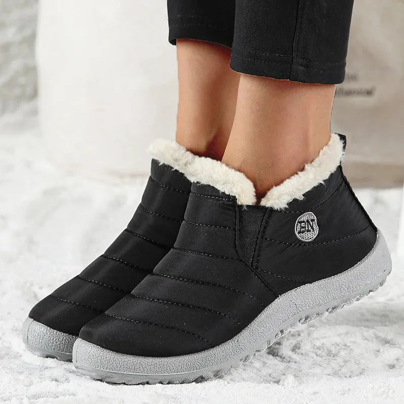 FUNMARS.T Snow Boots for Women – Slip-On Waterproof Ankle Boots with Plush Insole & Warmth for Winter