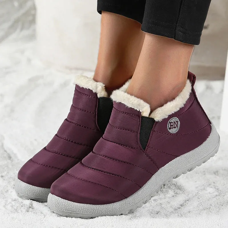 FUNMARS.T Snow Boots for Women – Slip-On Waterproof Ankle Boots with Plush Insole & Warmth for Winter