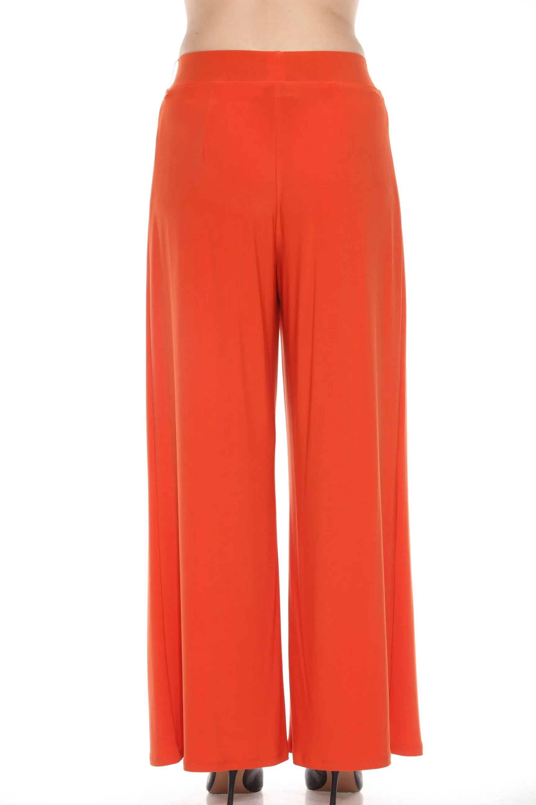 Joseph Ribkoff Lava Orange Pleated Wide Leg Trouser Pants 243043