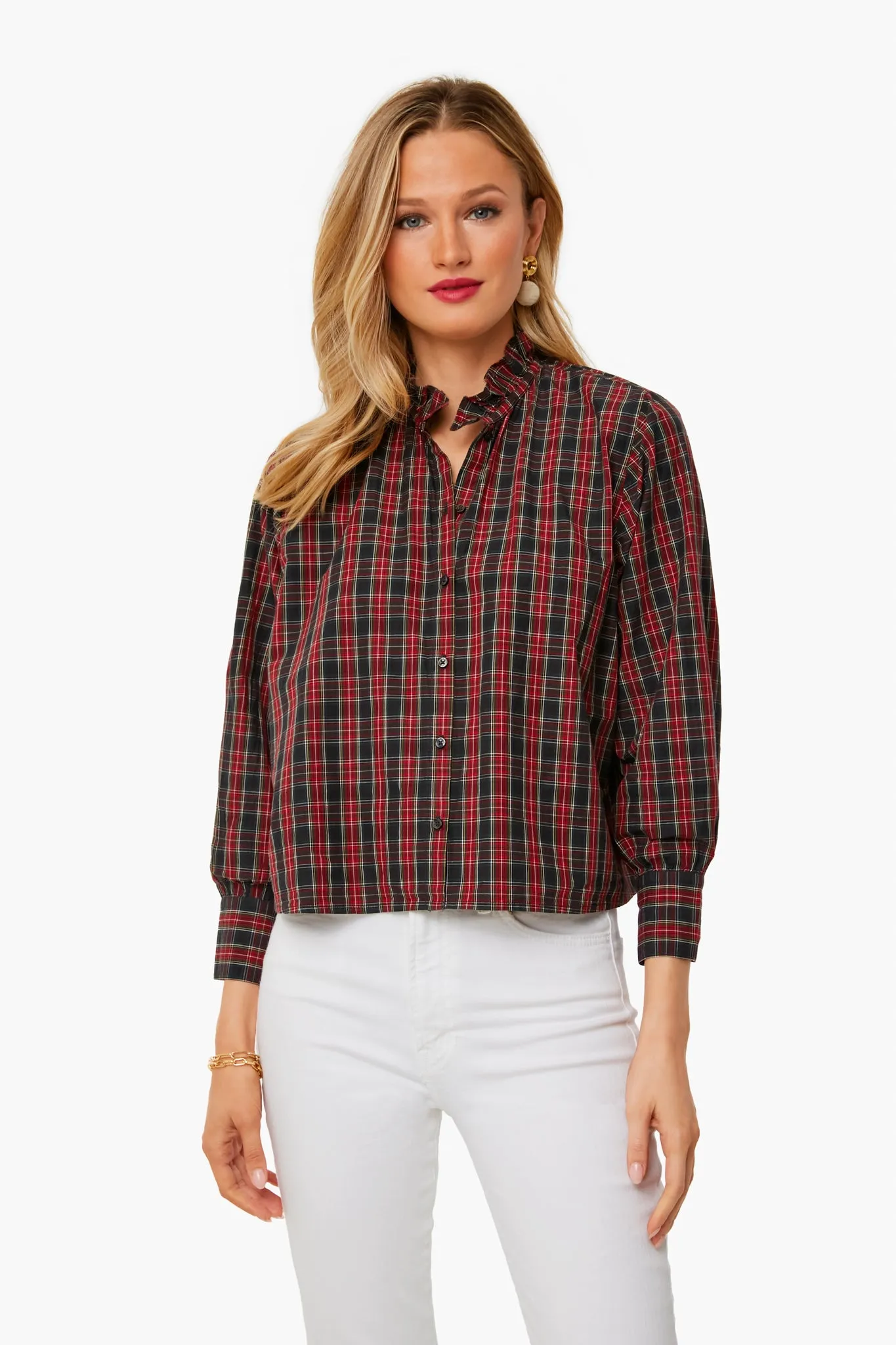 Loghouse Plaid Venetian Button Up