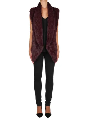 Lush Luxe Fur Vest- Wine