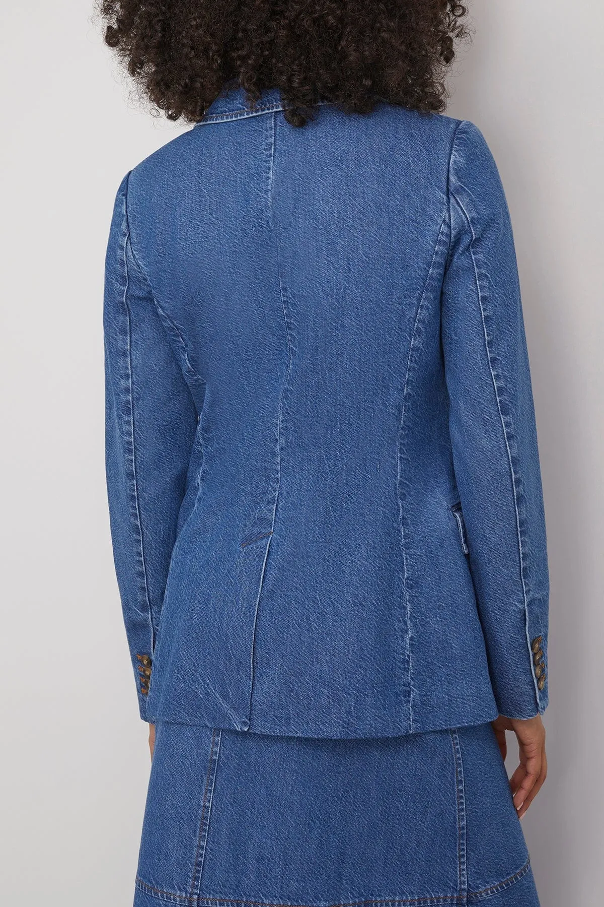 Michelle Denim Jacket in Medium Indigo Blue