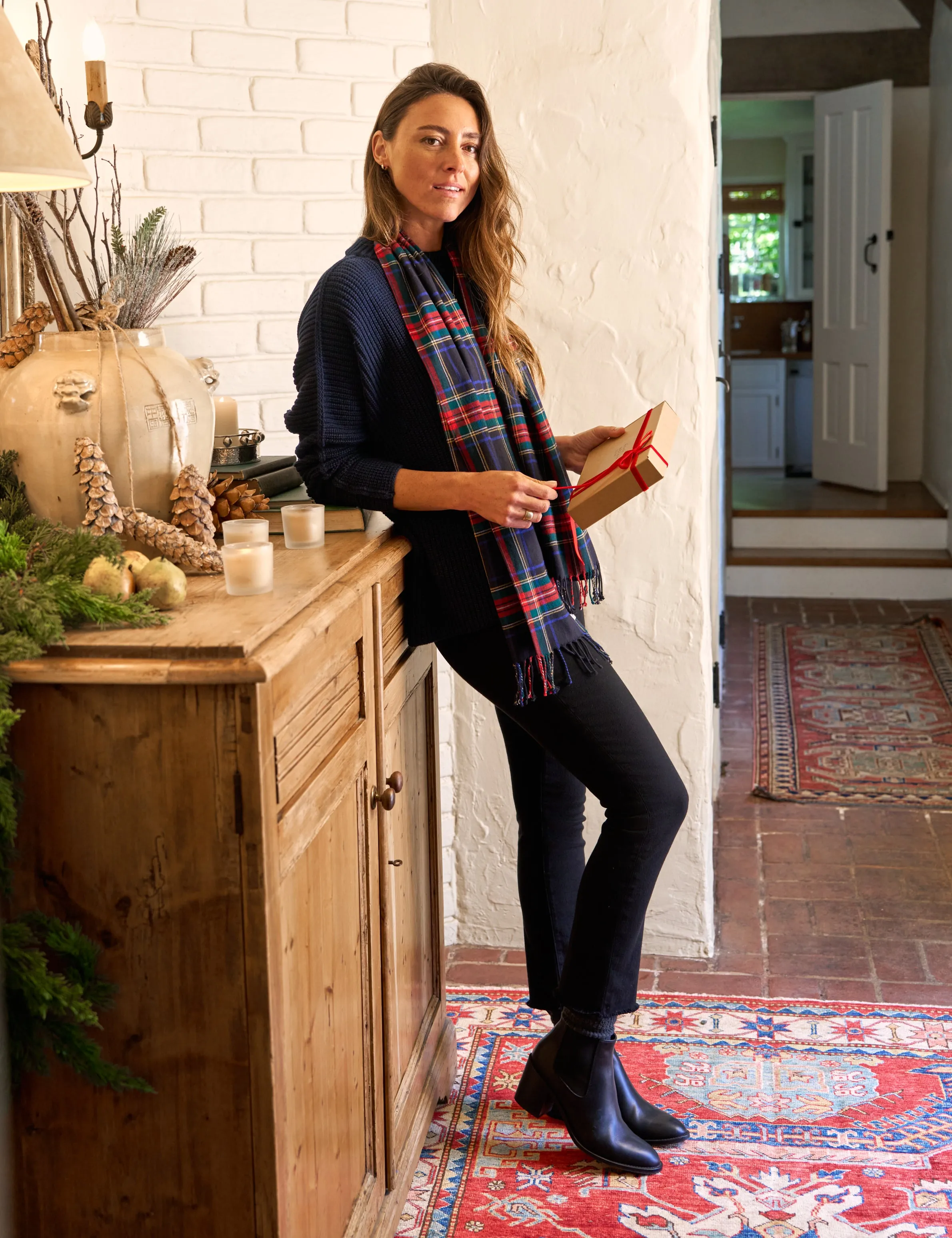 NOELLE Black and Red with Green Plaid