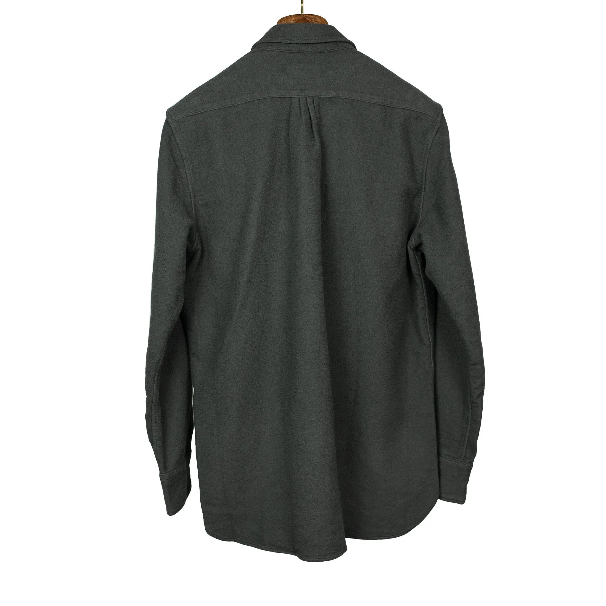 Pearlsnap Western shirt in Graphite grey cotton moleskin