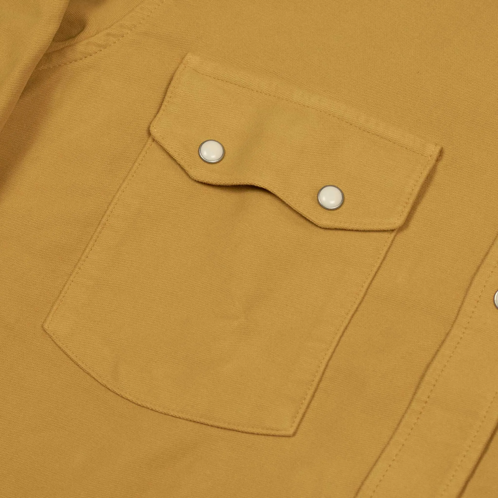 Pearlsnap Western shirt in "Wheat" yellow cotton moleskin