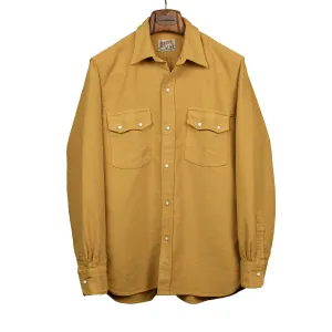 Pearlsnap Western shirt in "Wheat" yellow cotton moleskin