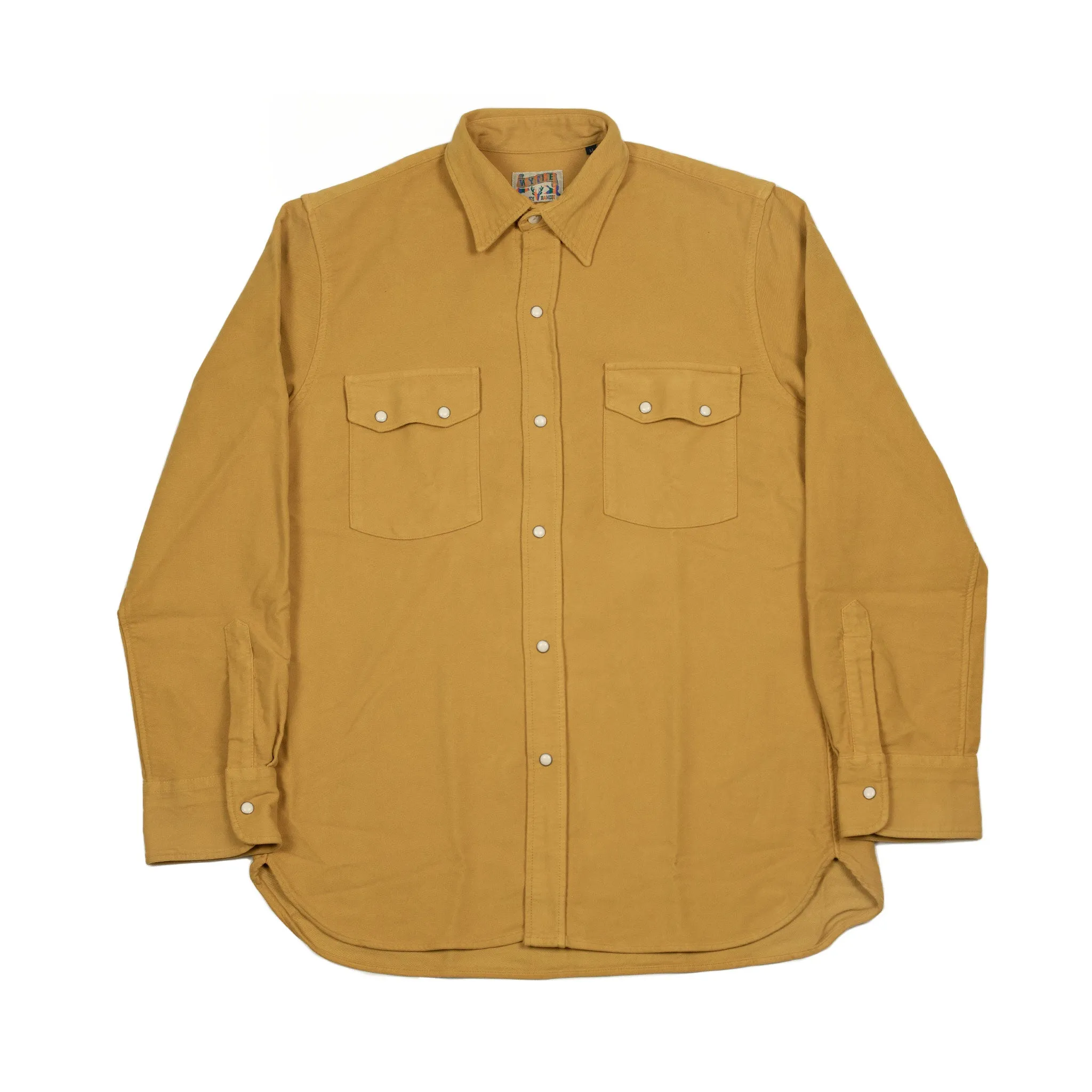 Pearlsnap Western shirt in "Wheat" yellow cotton moleskin