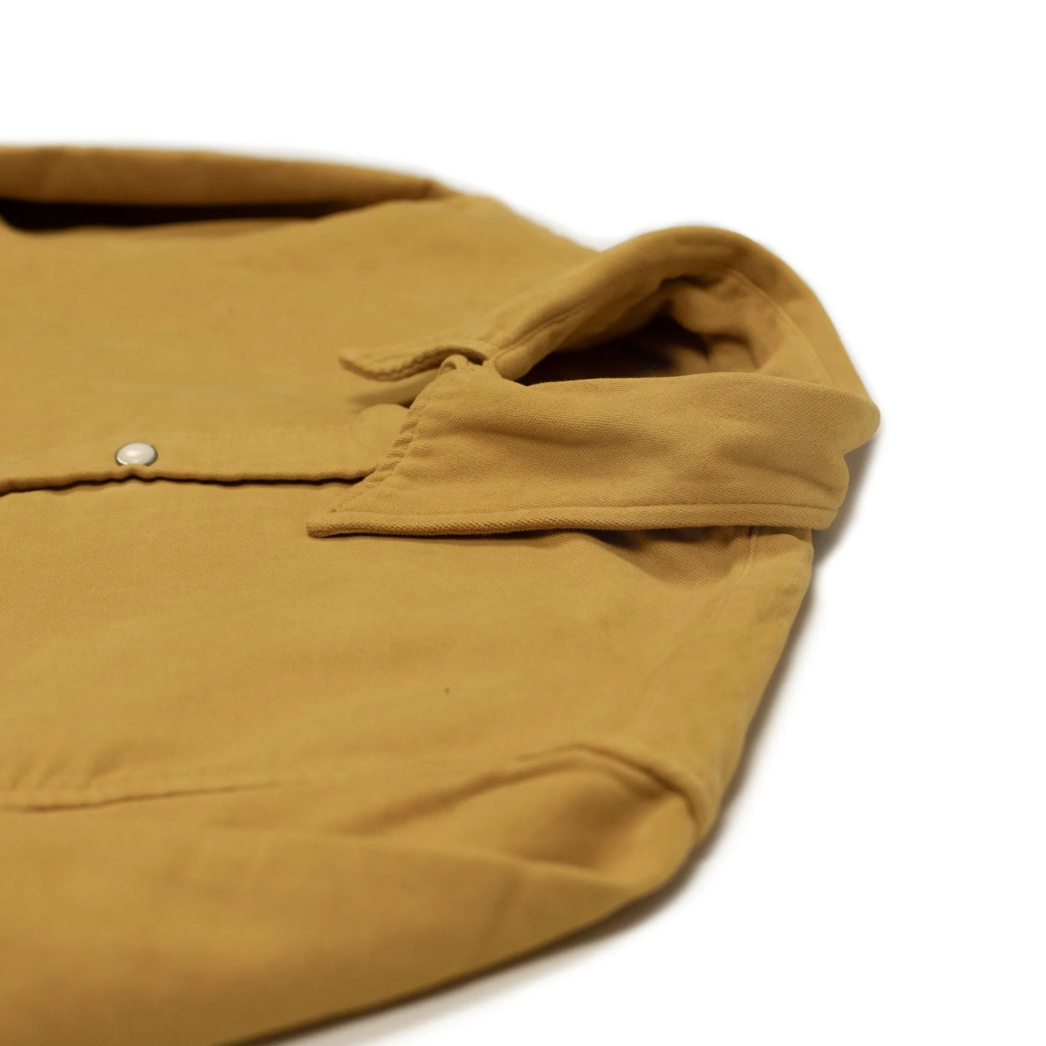 Pearlsnap Western shirt in "Wheat" yellow cotton moleskin