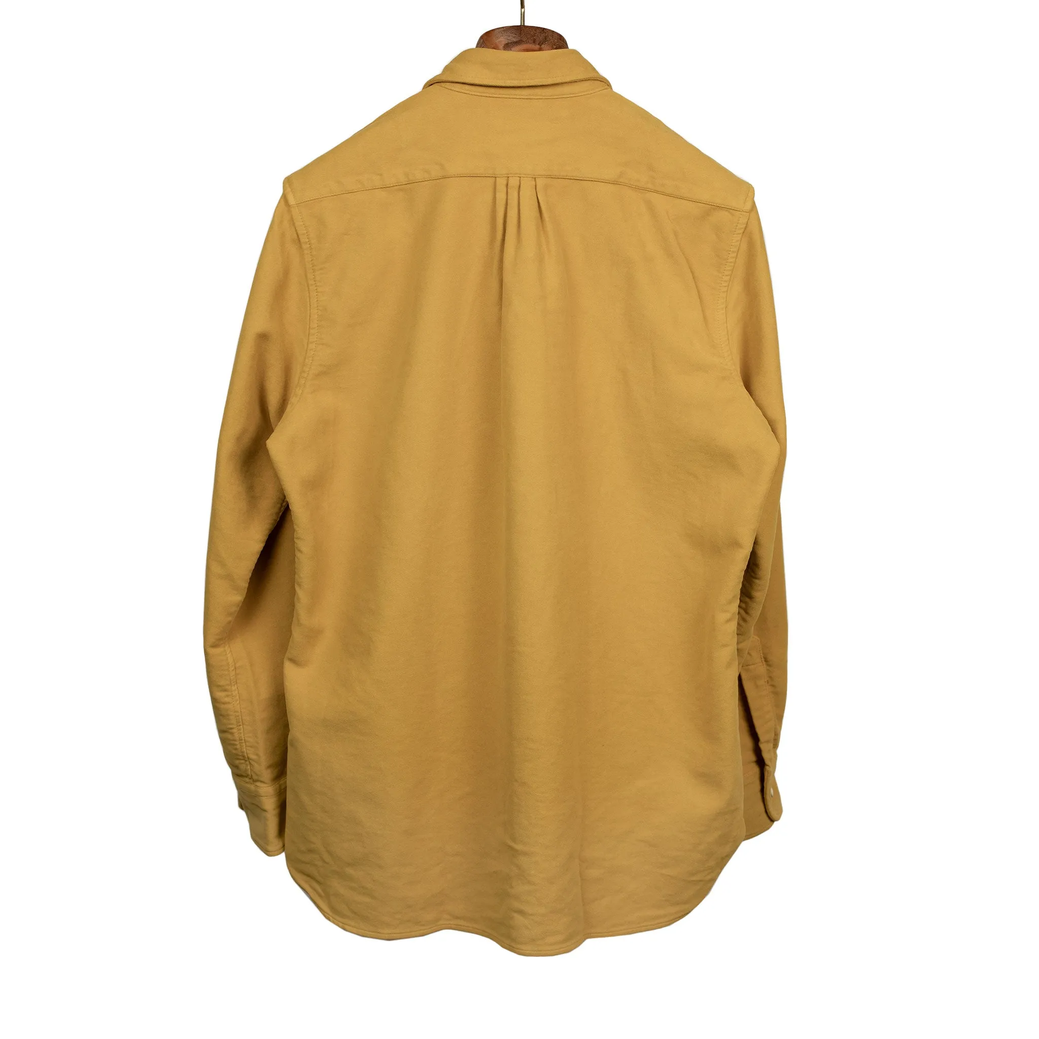 Pearlsnap Western shirt in "Wheat" yellow cotton moleskin