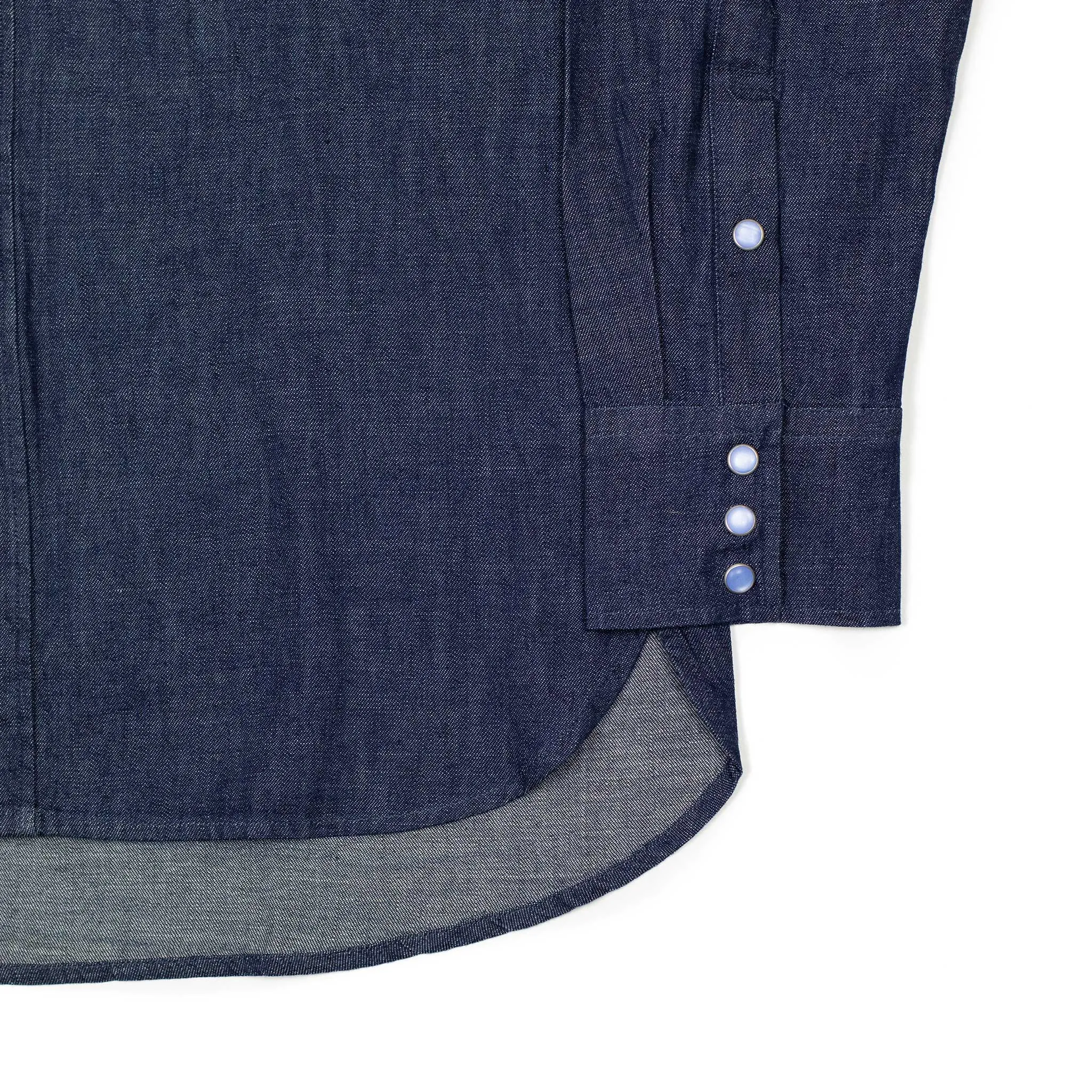 Pearlsnap Western shirt in rinsed indigo cotton denim