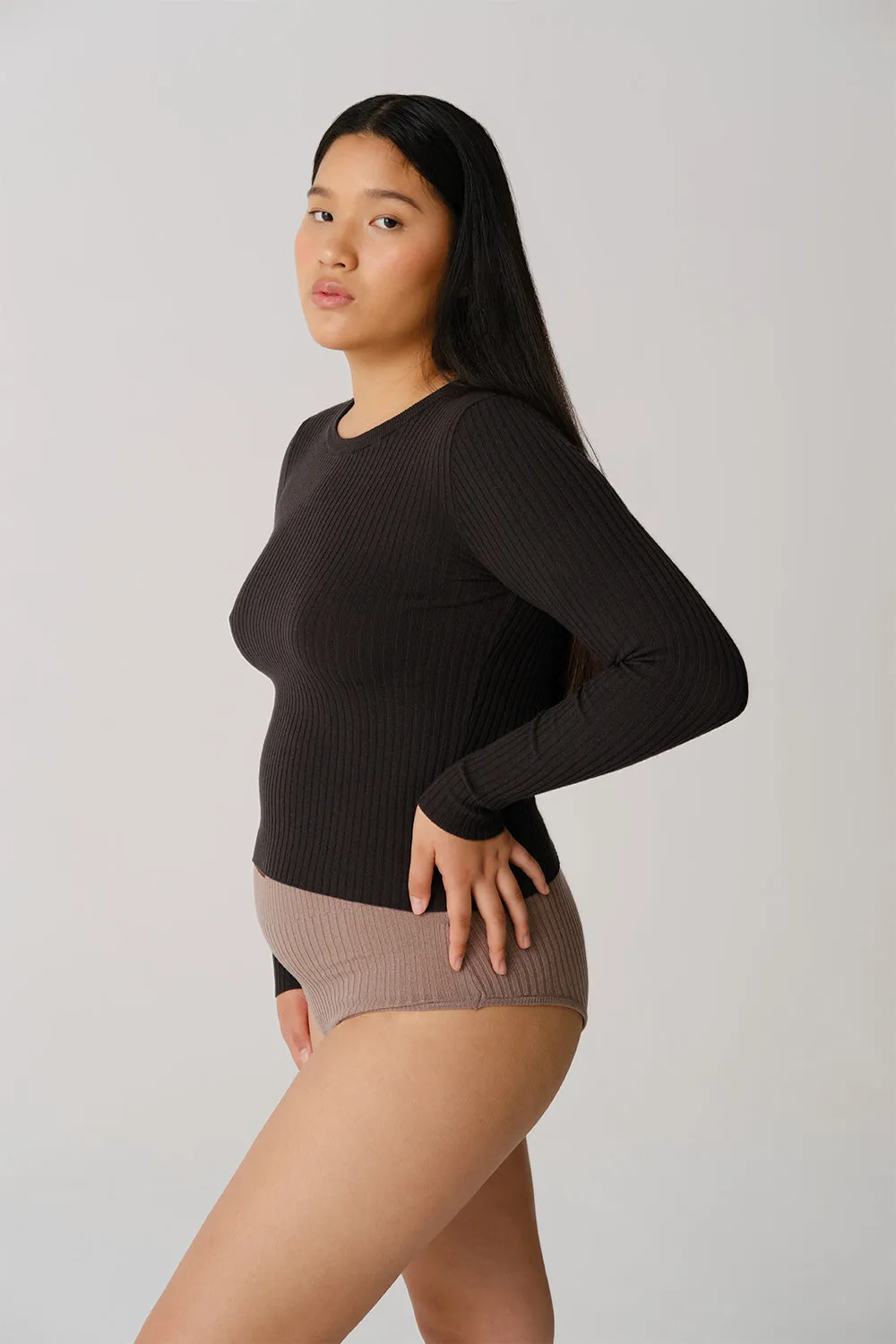 Perfetto Long Sleeve Top Ebano Black