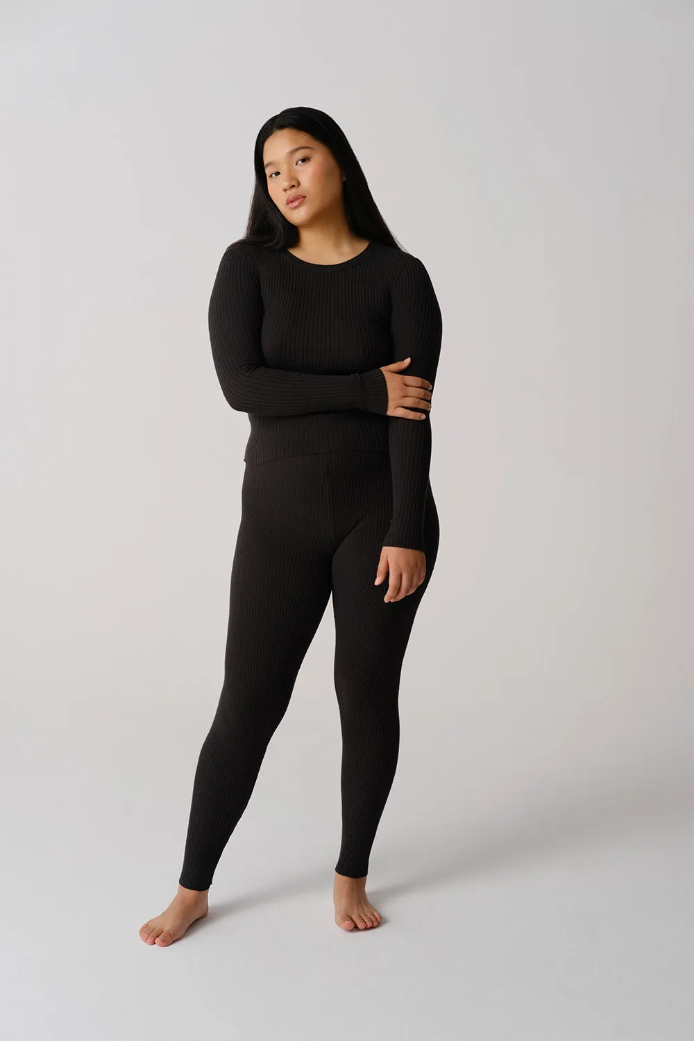 Perfetto Long Sleeve Top Ebano Black