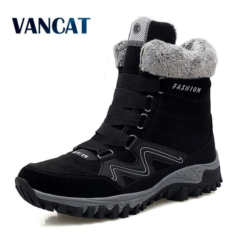 Plush Warm Ankle Boots Waterproof Couples Snow Boots Big Size 35-46