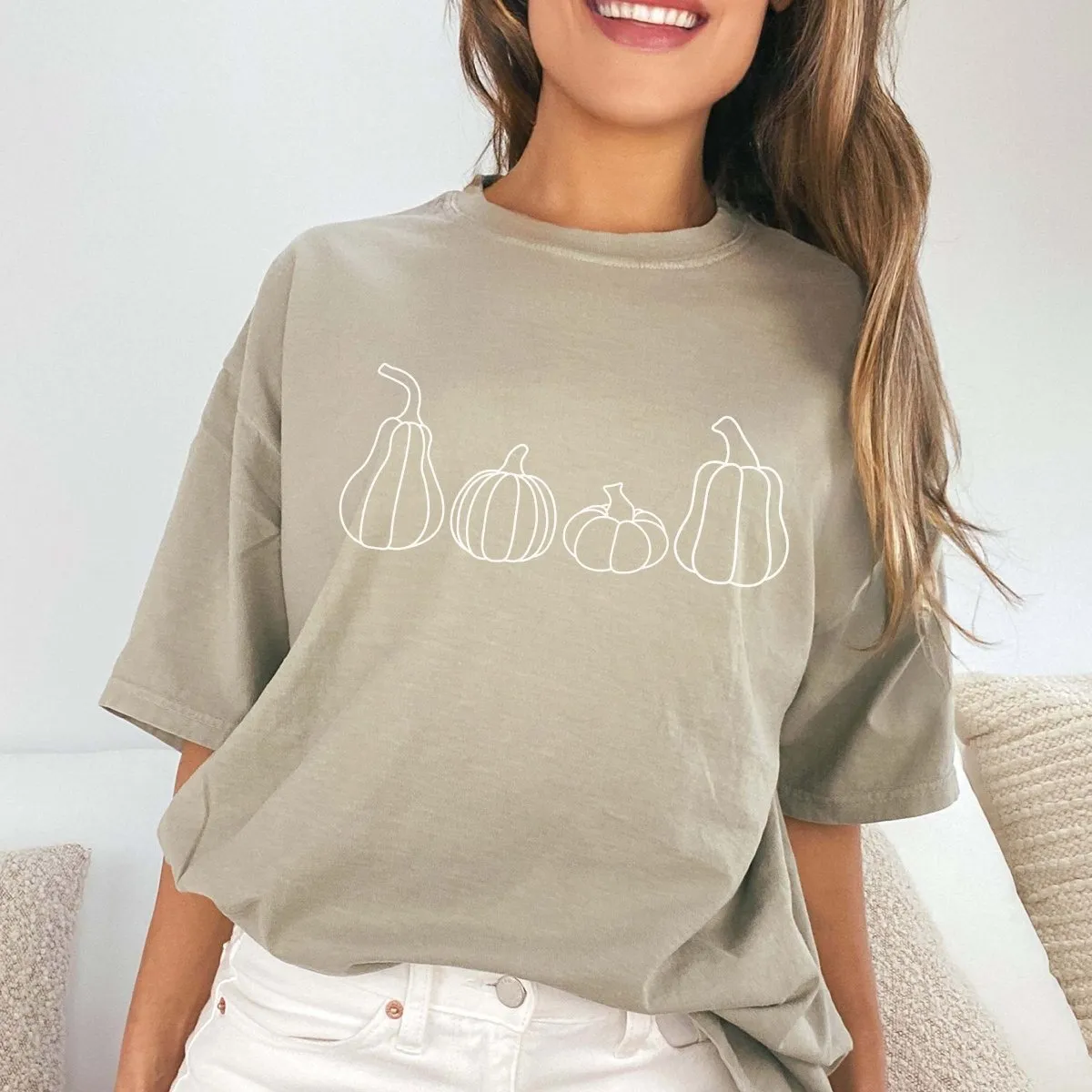 Pumpkins In A Row Comfort Color Wholesale Tee - Quick Shipping