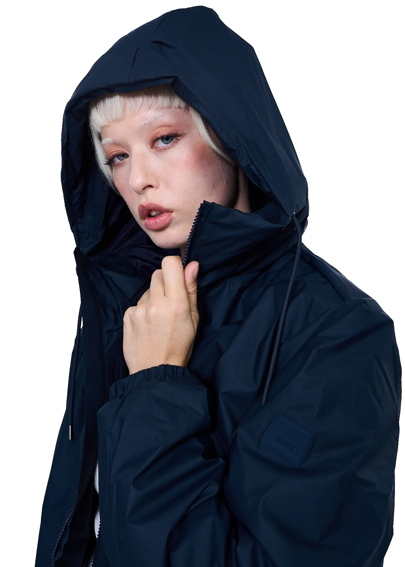 Rains Lohja Short Insulated Jacket W3T1 in Navy