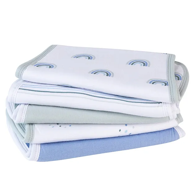 Reversible Burp Cloths - Blue Rainbow