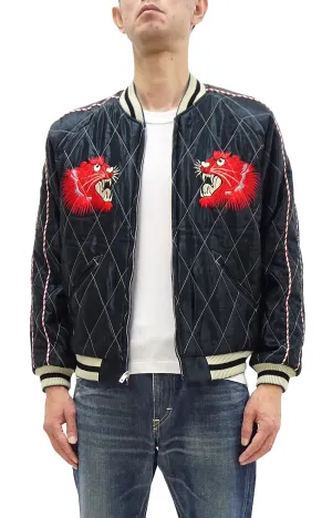 Tailor Toyo Japanese Souvenir Jacket TT15543 Men's Casual Acetate Quilted Sukajan Red Tiger x Japan Map TT15543-119