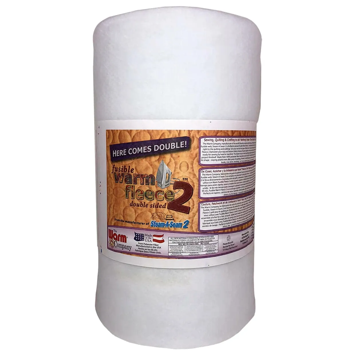 The Warm Company Double Sided Fusible Warm Fleece Wadding, Batting