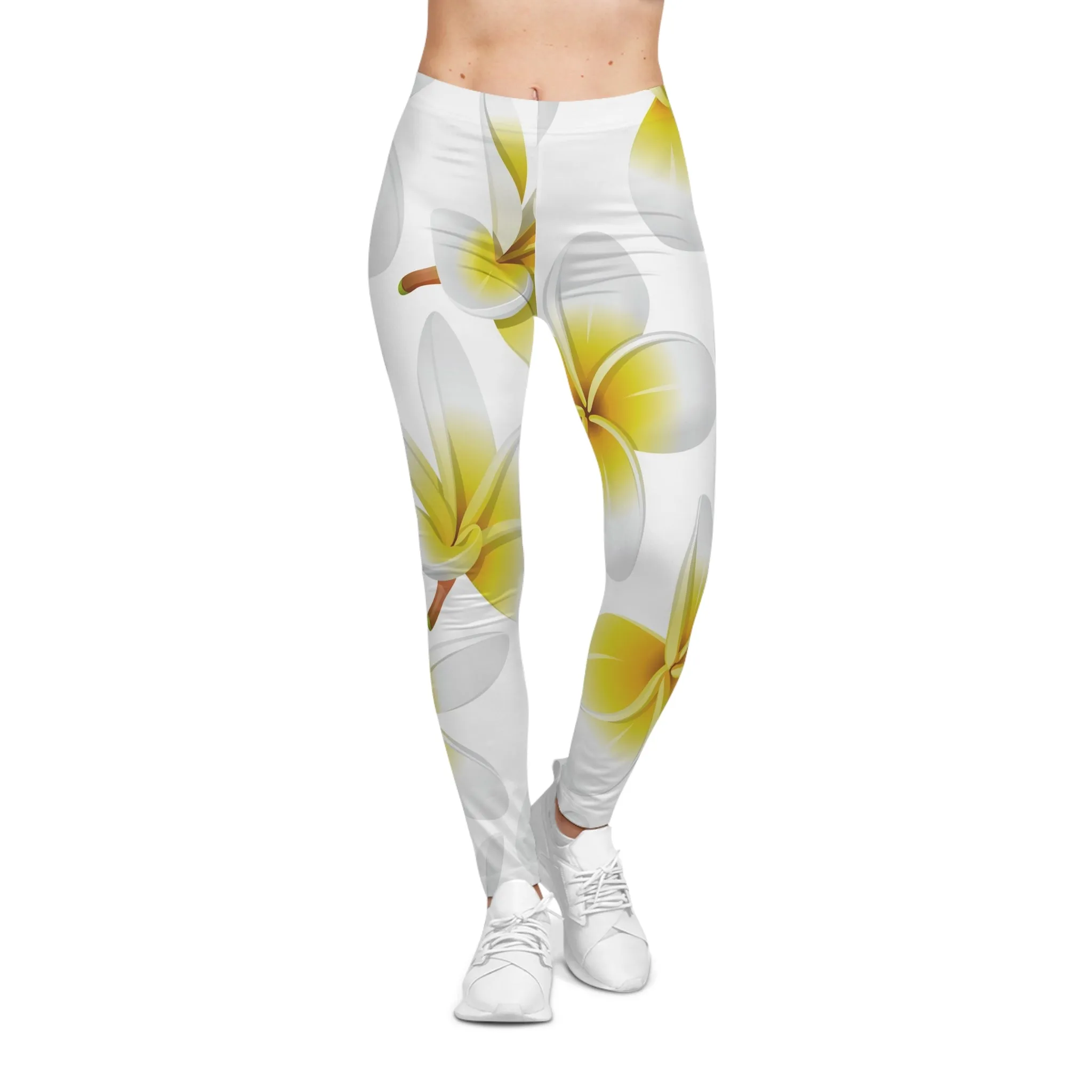 Tropical Floral Women's Casual Leggings - Perfect for Yoga and Everyday Wear