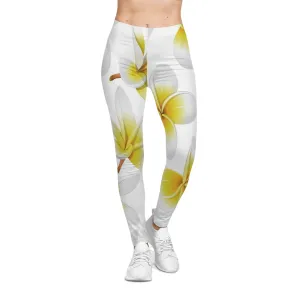 Tropical Floral Women's Casual Leggings - Perfect for Yoga and Everyday Wear