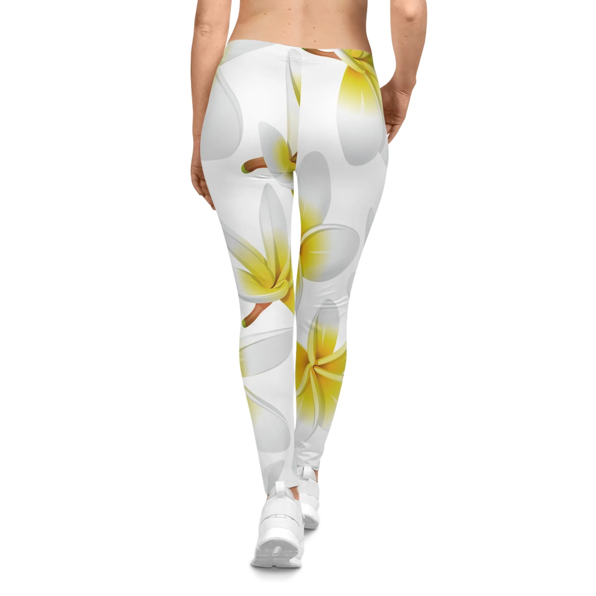 Tropical Floral Women's Casual Leggings - Perfect for Yoga and Everyday Wear