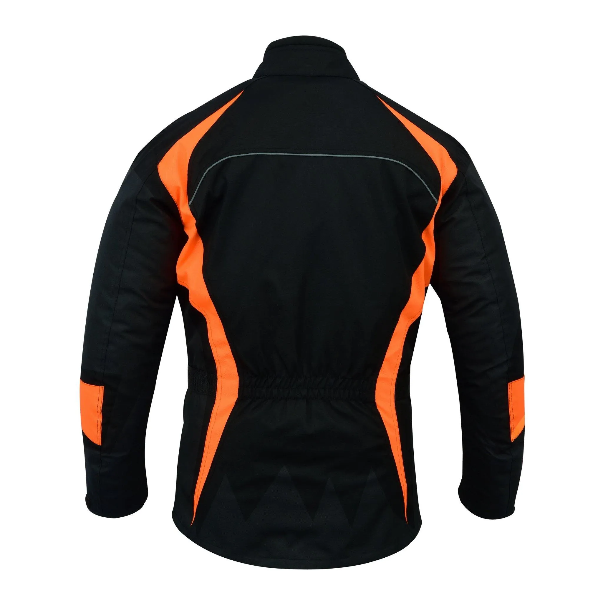 Warrior Gears® Hi Vis Bulls Motorcycle Jacket Men's Waterproof - Black/Orange