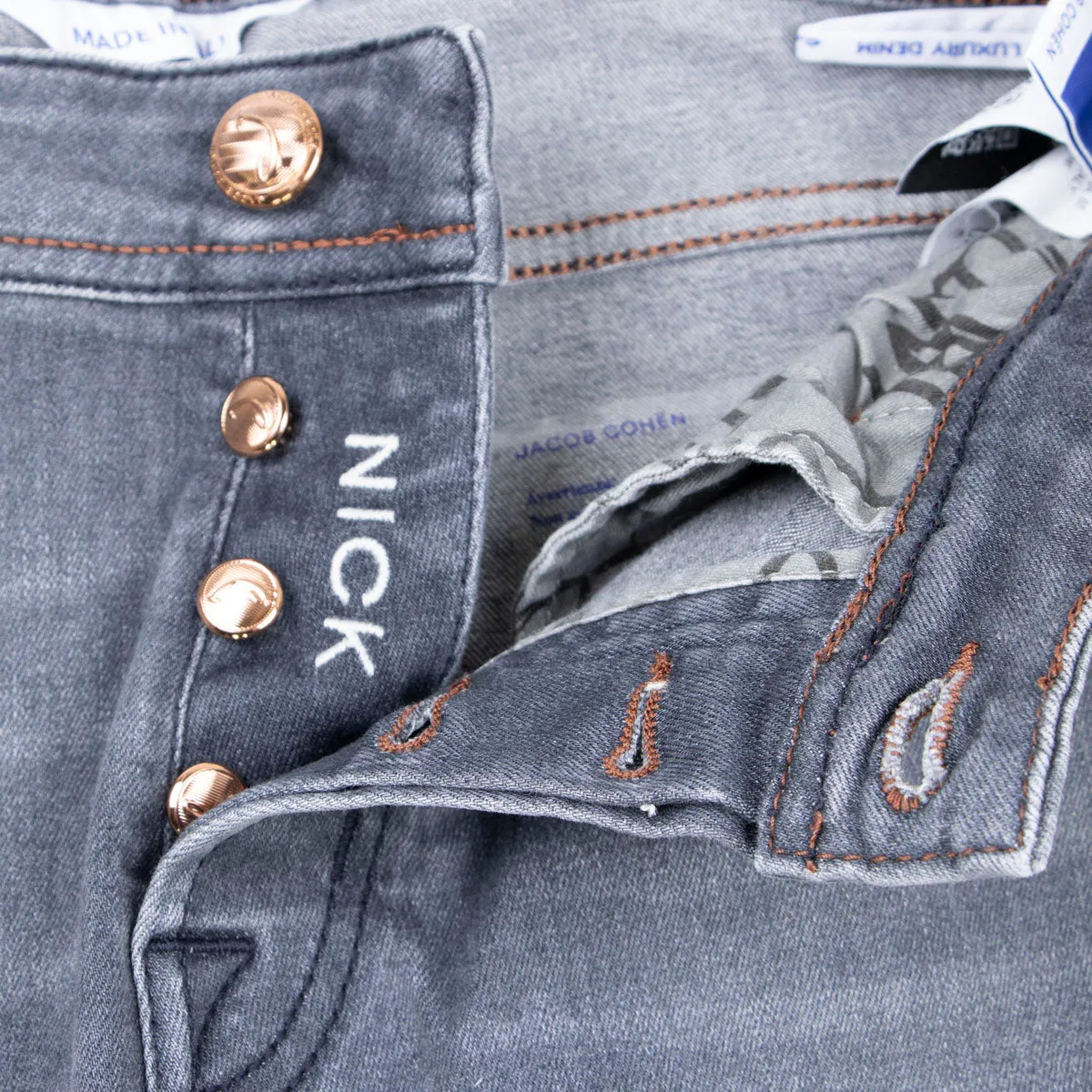 Washed Grey ‘Nick’ Stretch Slim Fit Jeans