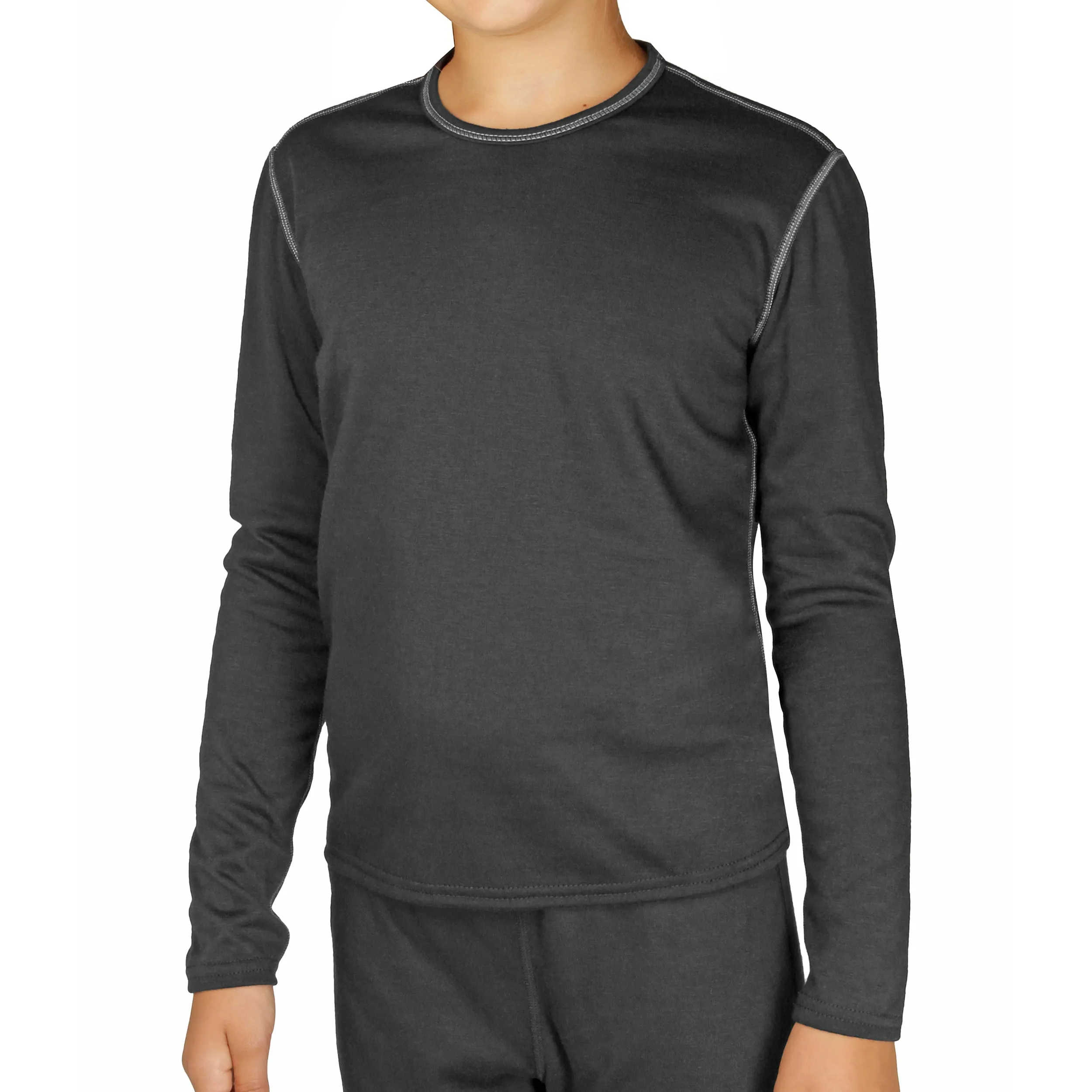 Youth Pepper Bi-Ply Crewneck - Black